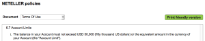 NETELLER terms of use update