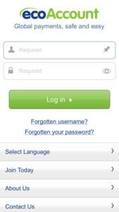 ecoPayz App - Login